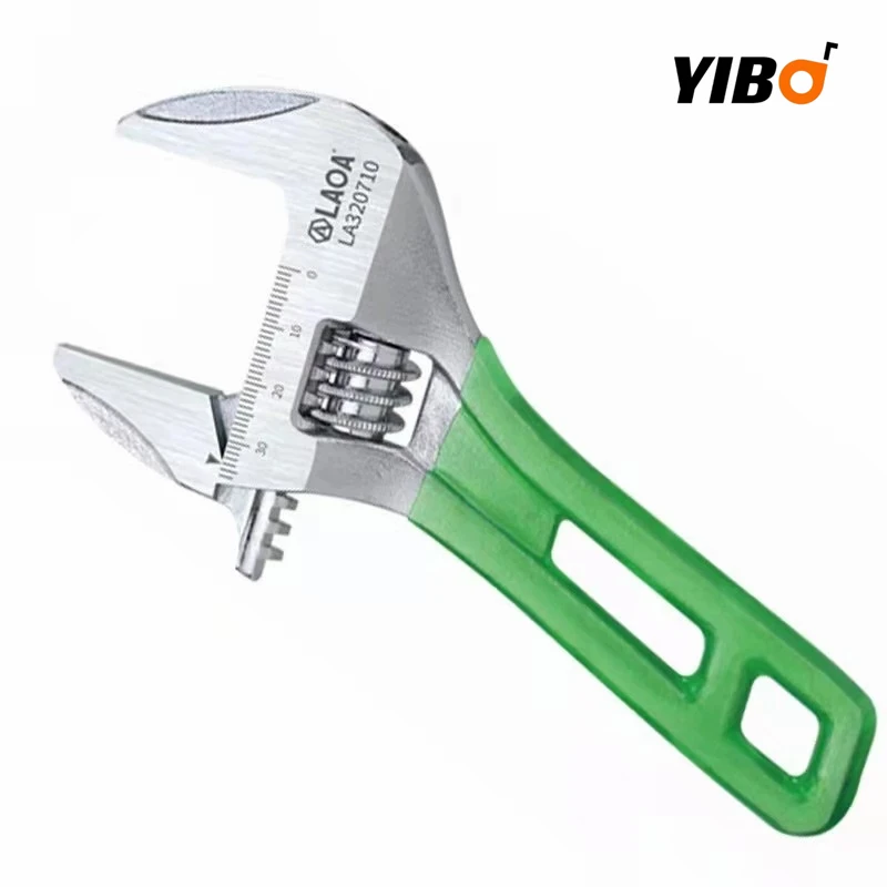 6/8/10/12inch Wrench Short Handle LAOA Adjustable Spanner Monkey Spanner HCS Material Laser Scale Rubber Wrapped