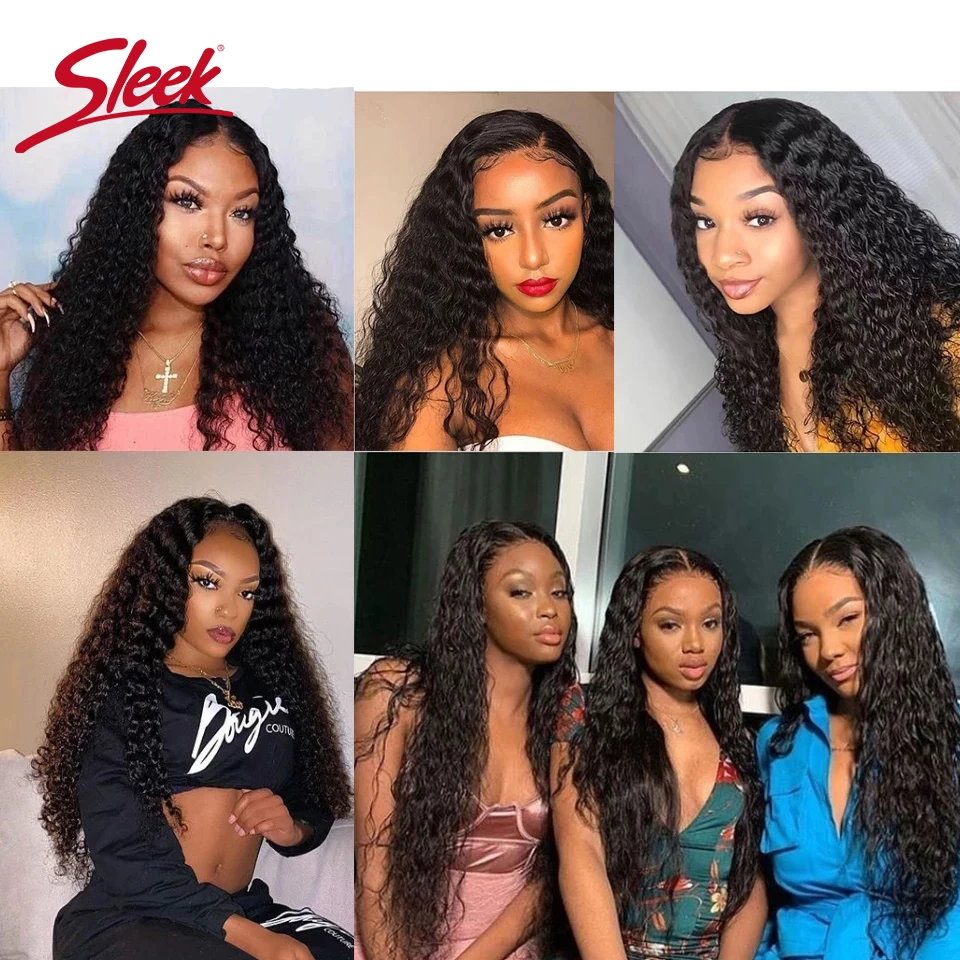 13X4 Lace Frotal Kinky Curly Wig Brazilian Human Hair Wigs 250% Density Lace Black Sleek Remy Pre Plucked With Baby Hair Wigs