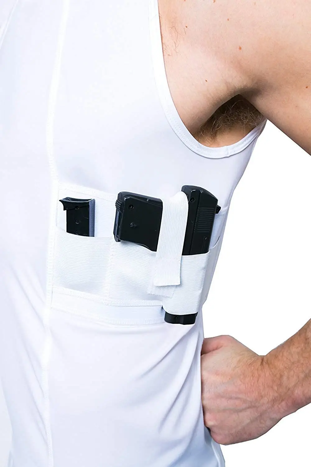 LOVESLF Concealment Men Womens Tank Scoop Neck Shirt Gun Holster Shirt Tactical SS Holster Shirt Concealed Carry Clothing 2