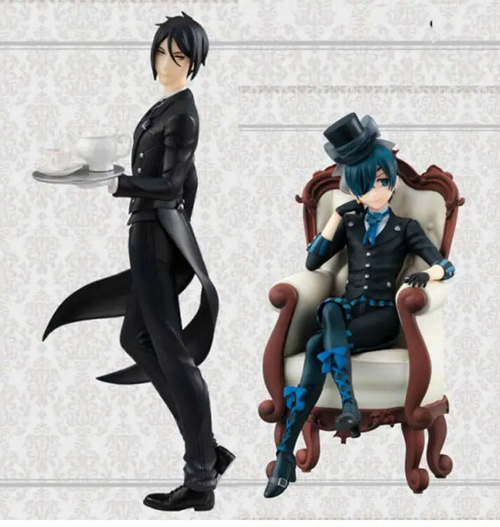 anime  Black Butler Sebastian Michaelis Ciel PhantomhiveCiel Book of Murder Atlantic pvc figure toy doll model gift