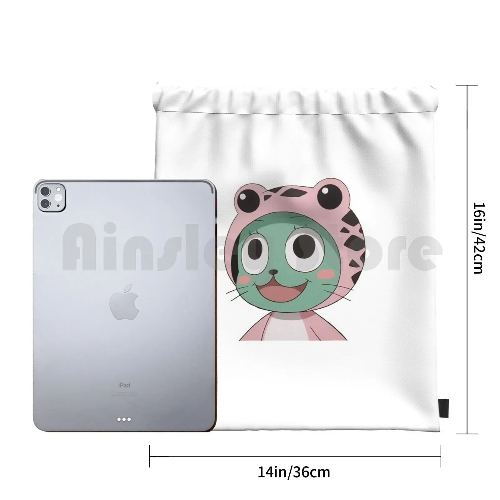 Happy Frosch Backpack Drawstring Bag Riding Climbing Gym Bag  Anime Anime Fairy Tail Fairy Tail Frosch Frosch Manga Manga