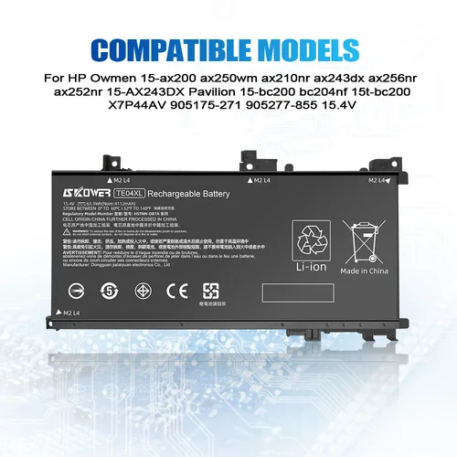 Imagen 2 del producto SKOWER TE03XL TE04XL Batería para HP OMEN 15-AX200 15-AX218TX 15-AX210TX 15-bc011TX 15-bc013TX 15-AX015TX 15-bc012TX