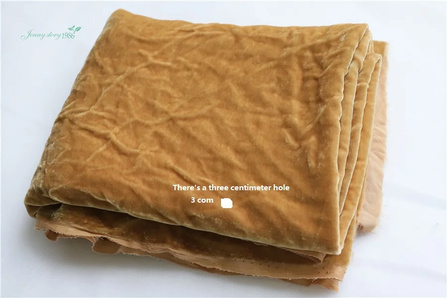 Natural pure color real velvet cloth real silk bottom reaQipao golden velvet