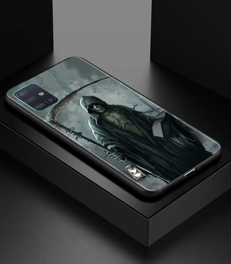 Grim Reaper Skull Skeleton Phone Case for Samsung Galaxy A50 A10 A30 A40 A70 A20S A20E A02S A12 A22 A32 A52 5G A04S Soft Cover