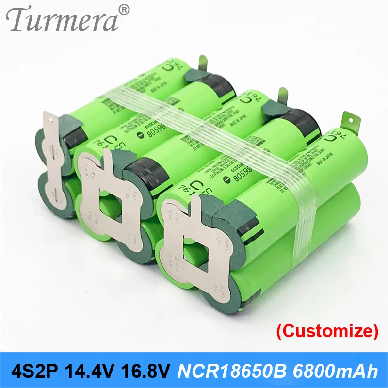 Batería para destornillador shurik shura, 18650 mAh, 3400mAh, ncr18650b, 6800 v, 12,6 v, 21v, 3s, 4s, soldadura
