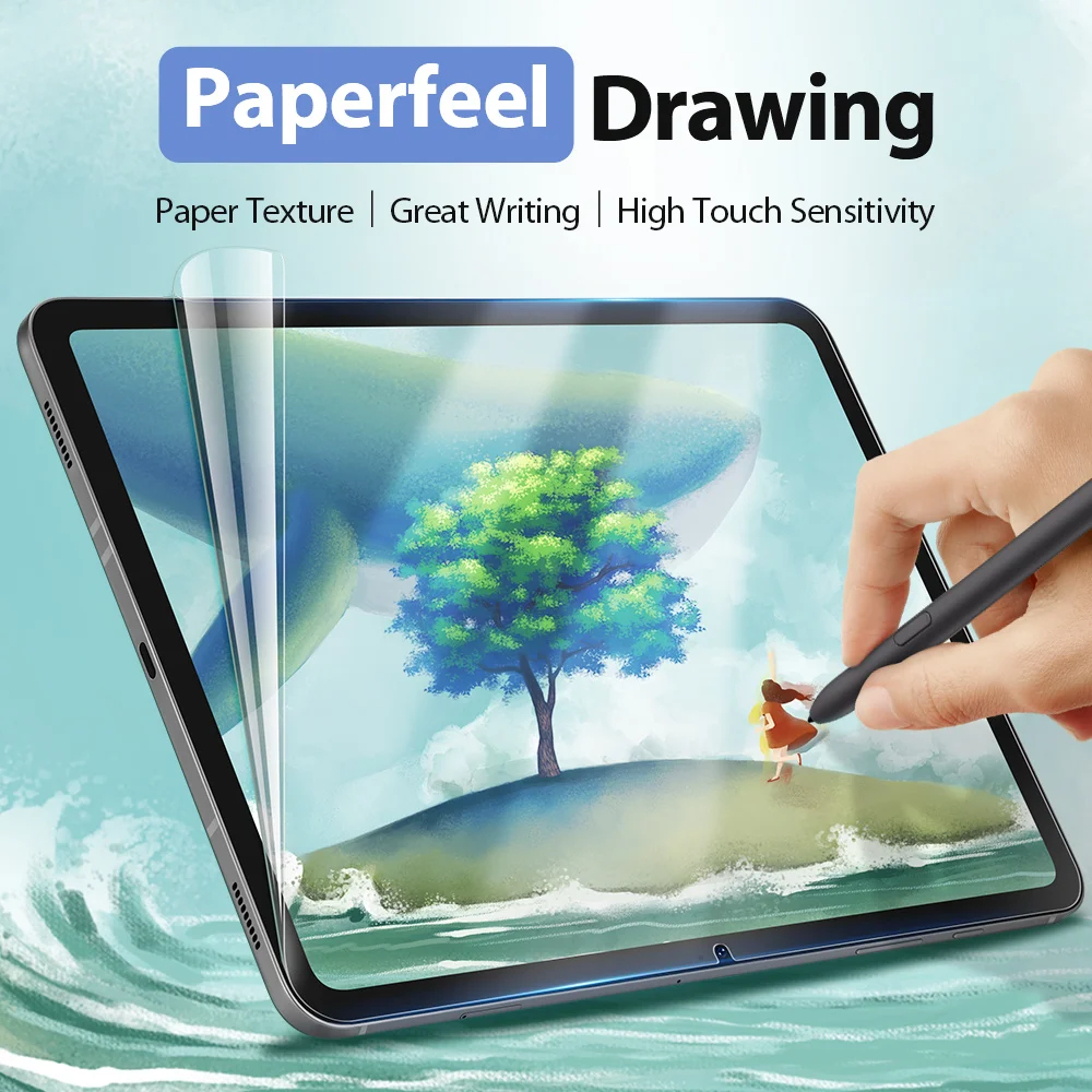 Paperfeel-Protector de pantalla para Samsung Tab S7 Plus/Tab S7 FE, película protectora esmerilada de 0,15mm, pintura suave de PET, Protector de pantalla táctil