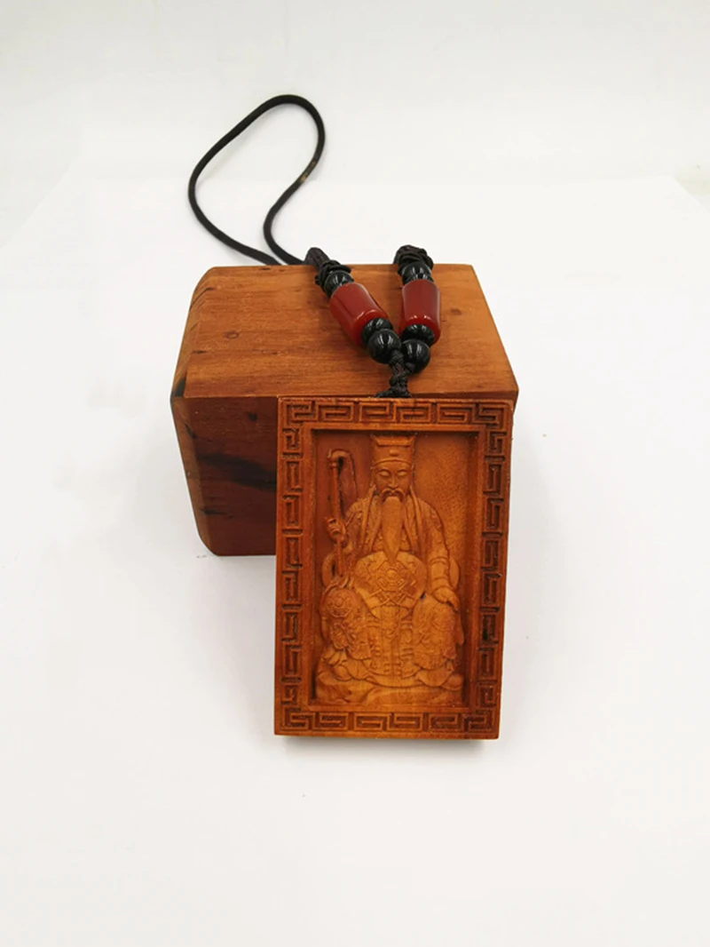 Lightning strike jujube wood pendant, six Ren immortal master statue, Taoist articles, Magic Tools