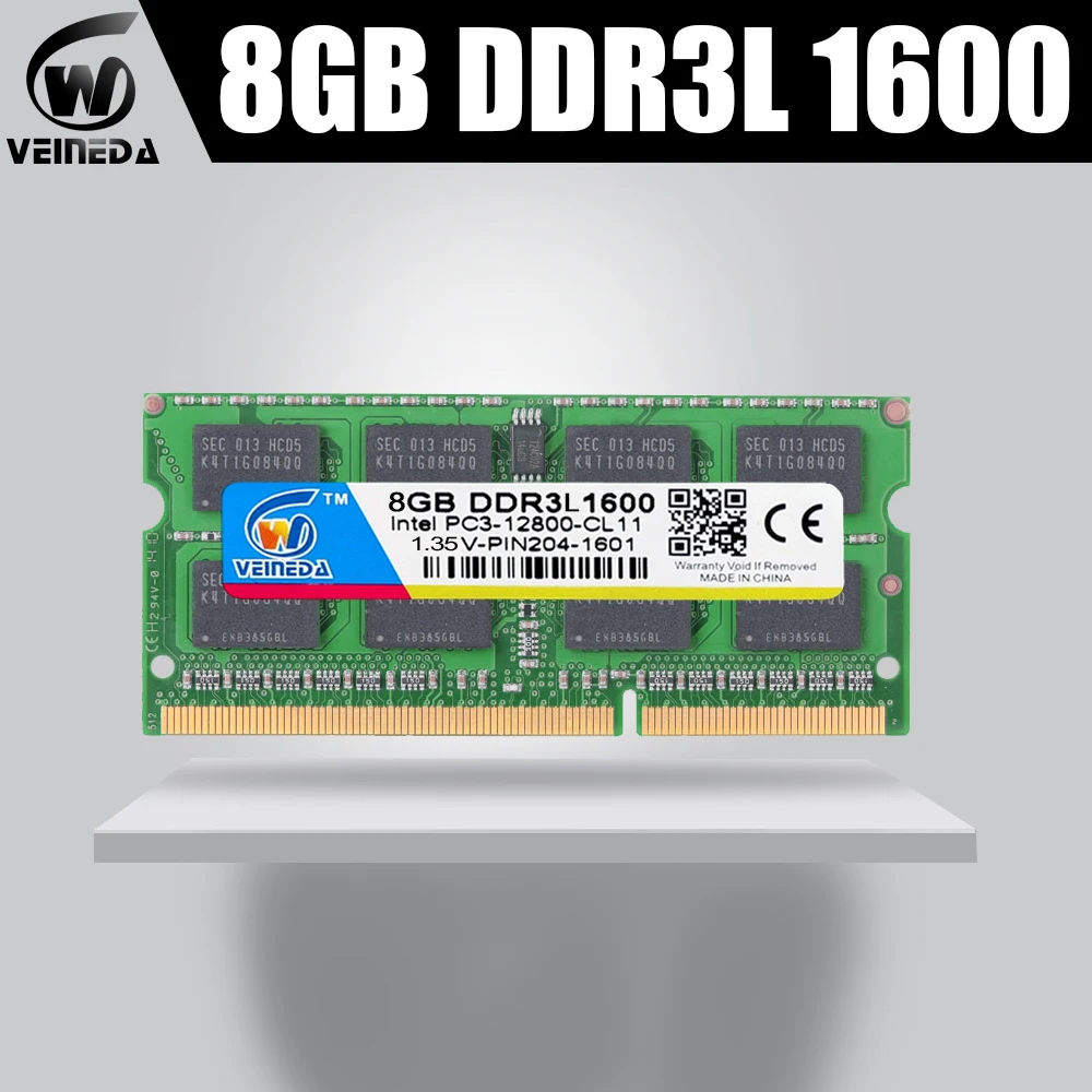 VEINEDA 8 gb ddr3l computer Laptop DDR3L DDR3 4GB 1600MHz PC3-12800 1.35V SO-DIMM Non-ECC