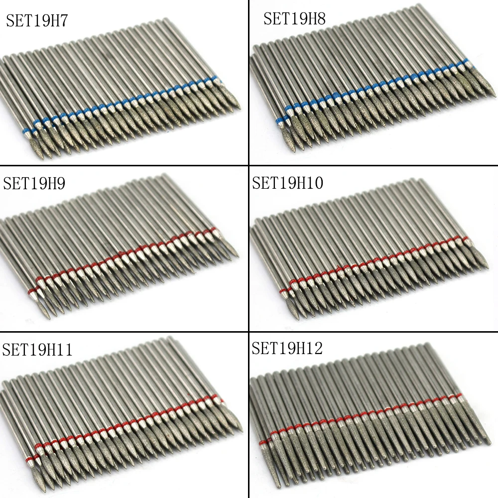 100 개/갑 다이아몬드 네일 드릴 로타리 비트 버 세트 전기 커터 매니큐어 네일 파일 전기 밀링 버 그라인더
