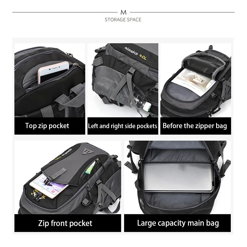 Anti-theft Mountaineering Waterproof Backpack Men Riding Sport Bags Outdoor Camping Travel Backpacks Climbing Hiking Bag For Men