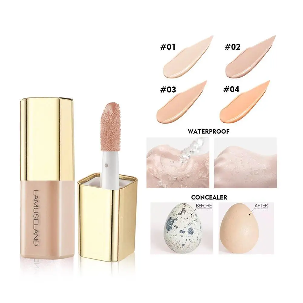 LAMUSELAND Face Concealer Base 4 Colors Foundation Full High Coverage Suit For All Skin Facial Eye Korean Makeup Contour