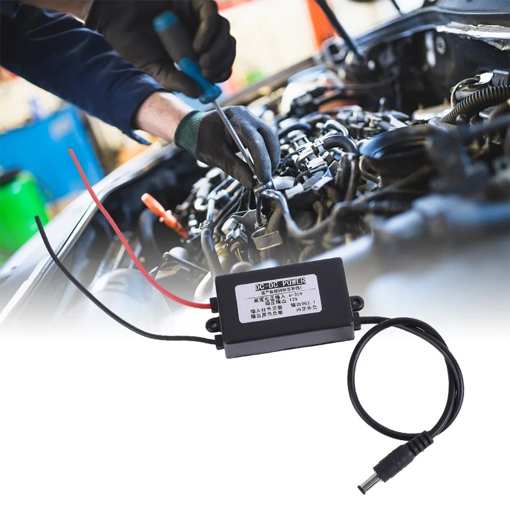 Waterproof Step Down Voltage Converter DC-DC 6V-35V to 12V Integrated Buck Boost Power Supply Module Stabilizer DC Connector