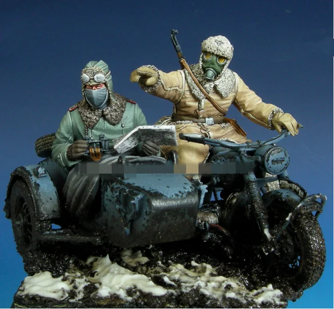 

1/35 Resin Figure Model kits 2 figures(no Sidecar motorcycle) Unassambled Unpainted C568