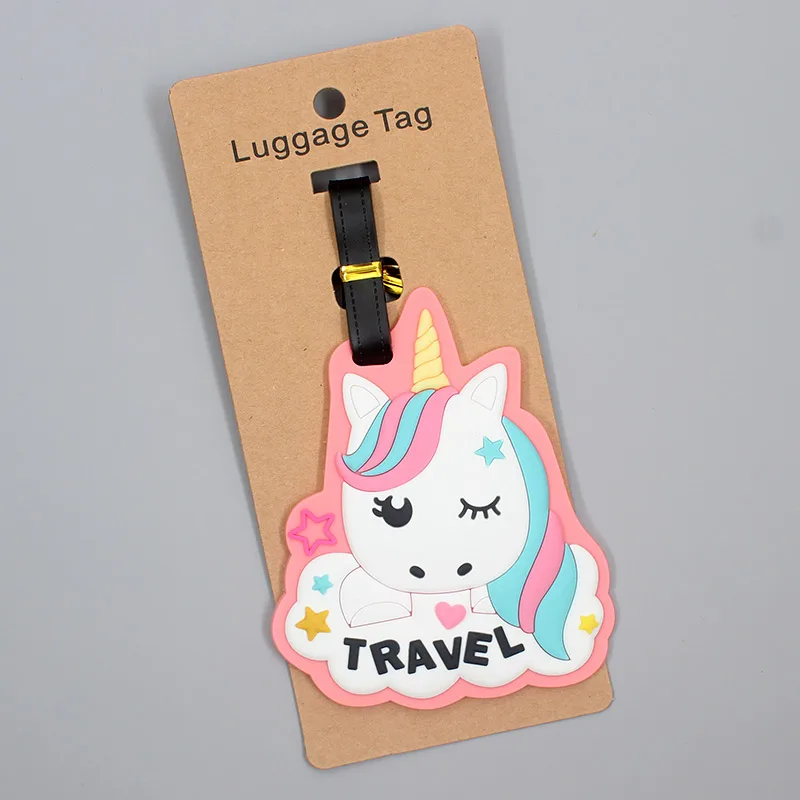 Travel Accessories Cute Unicorns Animals Luggage Tag Silica Gel Suitcase ID Addres Holder Baggage Boarding Tag Portable Label