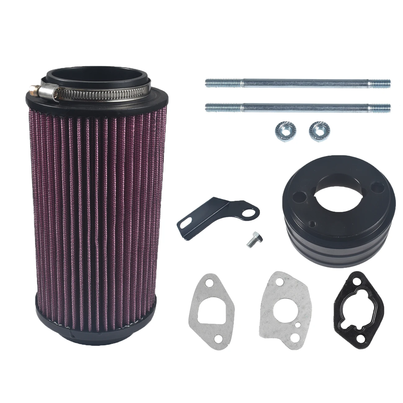 62mm Air Filter 7080595 CNC Adapter 212cc Go Kart black