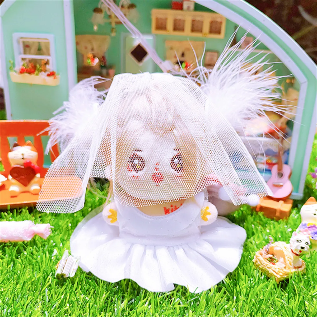 Cosmile Original Hand Made 10CM Doll Clothes Angel's Wings Outfits White Wedding Dress Get Married Cosplay