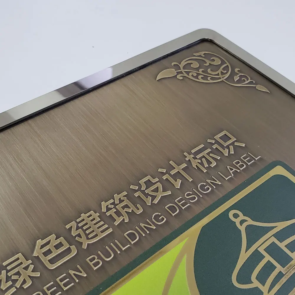 Reliëf Gesoldeerde Wandmontage Rvs Label Corrosiebestendig