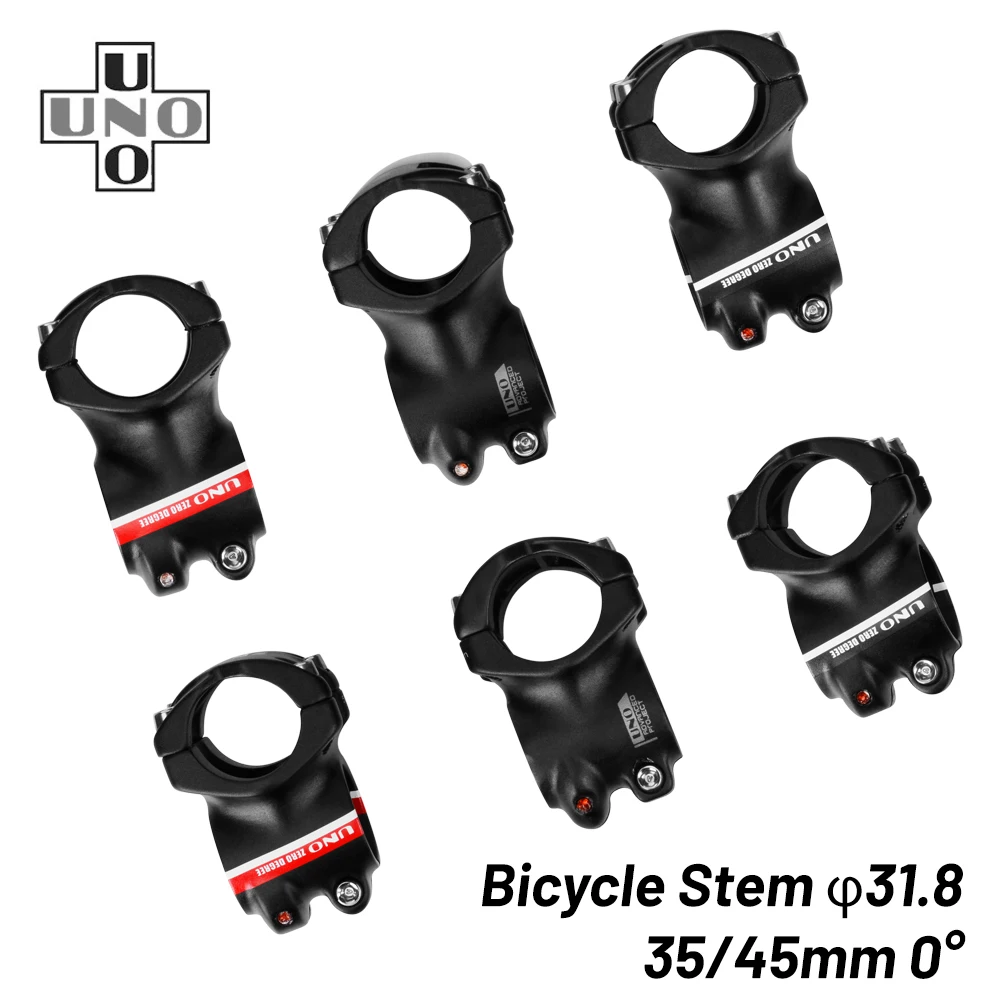 UNO mtb Bike Handlebar Stem 0 degree 35/45mm Road Bike Stem Bicycle Stem 31.8mm Ultralight Short mtb Stem Mountain potencia mtb