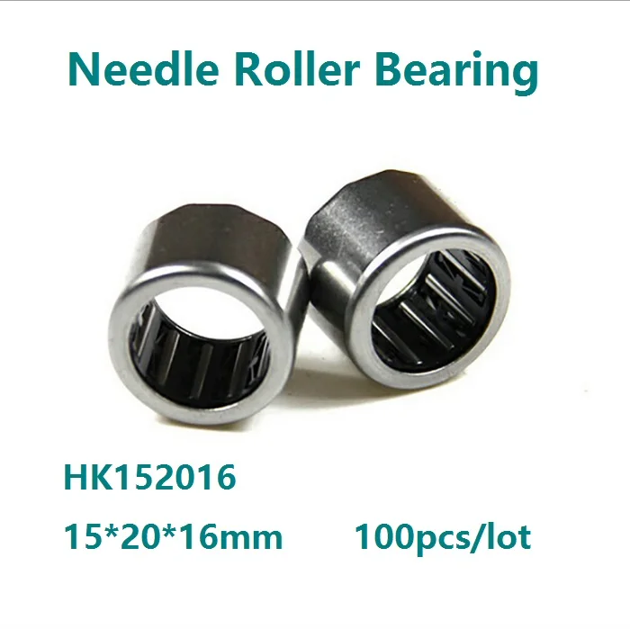 100pcs/lot HK152016 High quality 15×20×16mm Drawn Cup Type Needle Roller Bearing 15*20*16 mm