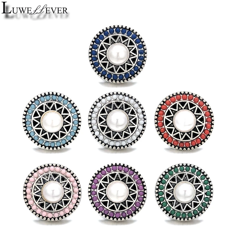 Hot Component 057 Crystal 18mm Metal Snap Button For Bracelet Necklace Interchangeable Jewelry Women Accessorie Findings