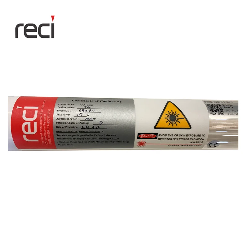 Tubo do Laser de Reci para a Máquina de Corte do Laser t1 Longa Vida 10000 Horas Co2 80w 100w 130w 150w 180w