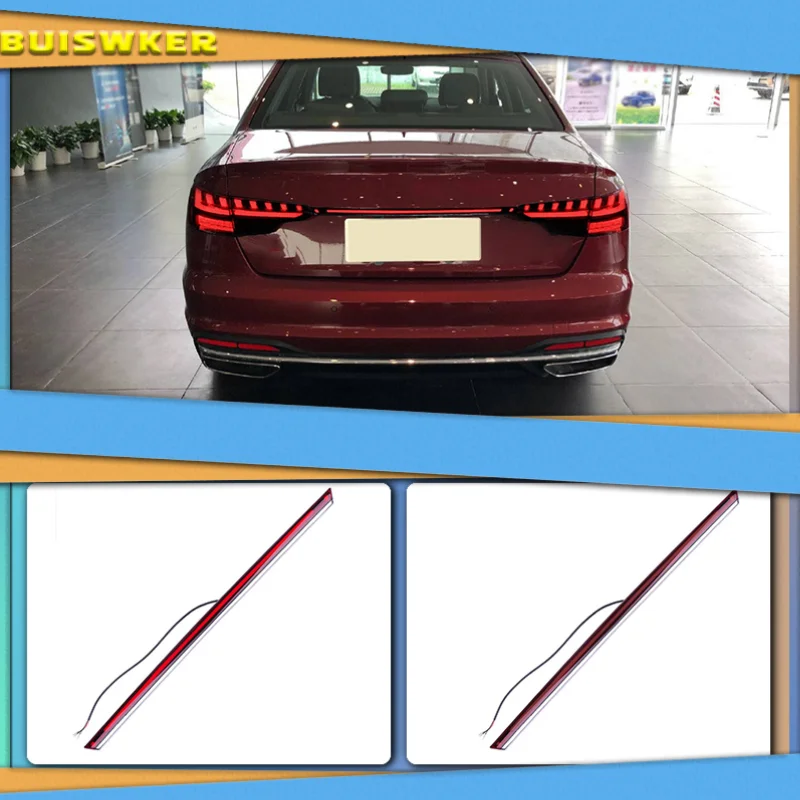 Car LED Rear Fog Lamp Brake Light Dynamic Turn Signal Reflector For Audi A4L S4 2020 2021 2022 Rear Bumper Trunk Tail Light