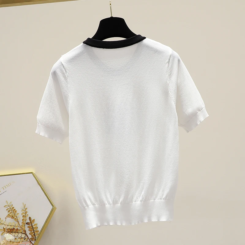 2024 Summer New Fashion Three-Dimensional Floral Knitted Top Women\'s Streetwear French Elegant Casual White Crop Sweater Female