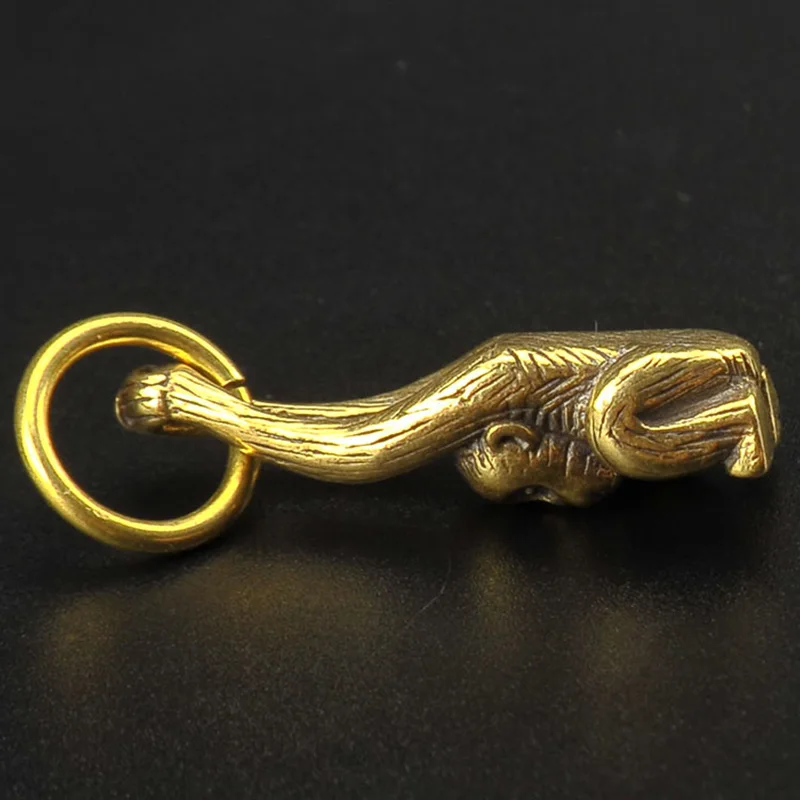 Brass Mini Monkey Key Chains Pendants Creative Animal Copper Handmade Car Keychain Charms Long Arm Monkey Gifts Vintage Keyrings