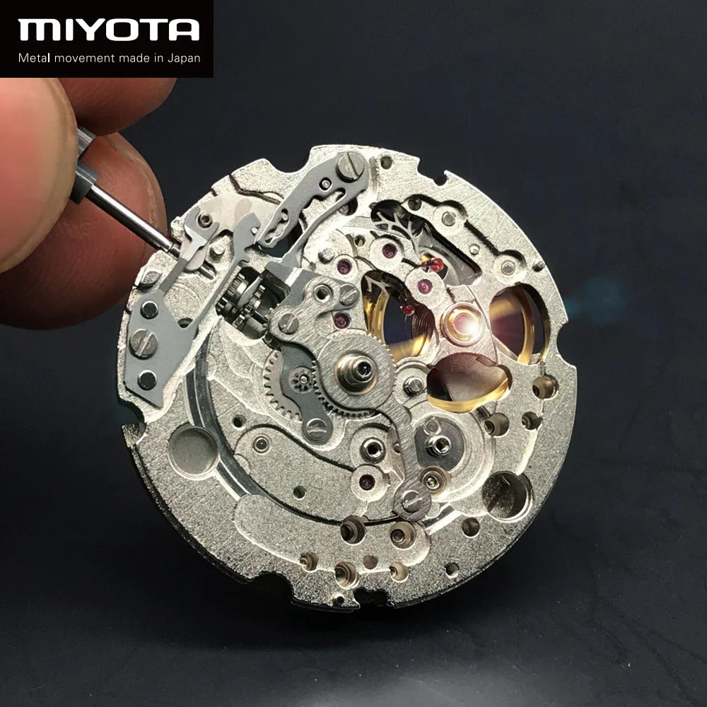 Miyota 82S0 Sliver Skeleton Mechanical Movement Japan Automatic Self-winding Movt Parashock 21 Jewels Watch Replacement Part