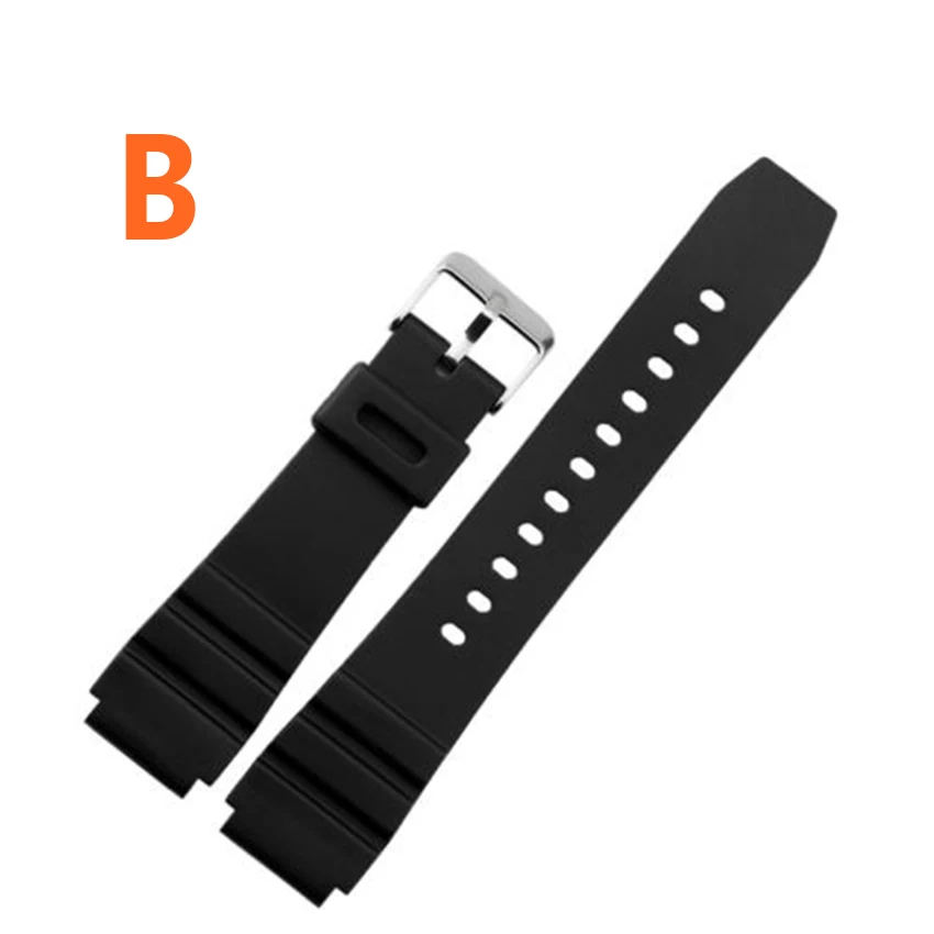 Silicone Replacement Strap for Casio Watch 16mm 18mm 20mm 22mm Rubber PU Wristband for Electronic Sport Watch Bracelet