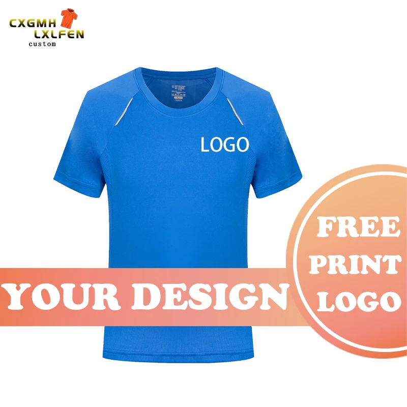 T-shirt top 8-color custom logo short-sleeved high-end silver ion quick-drying round neck printing DIY brand text