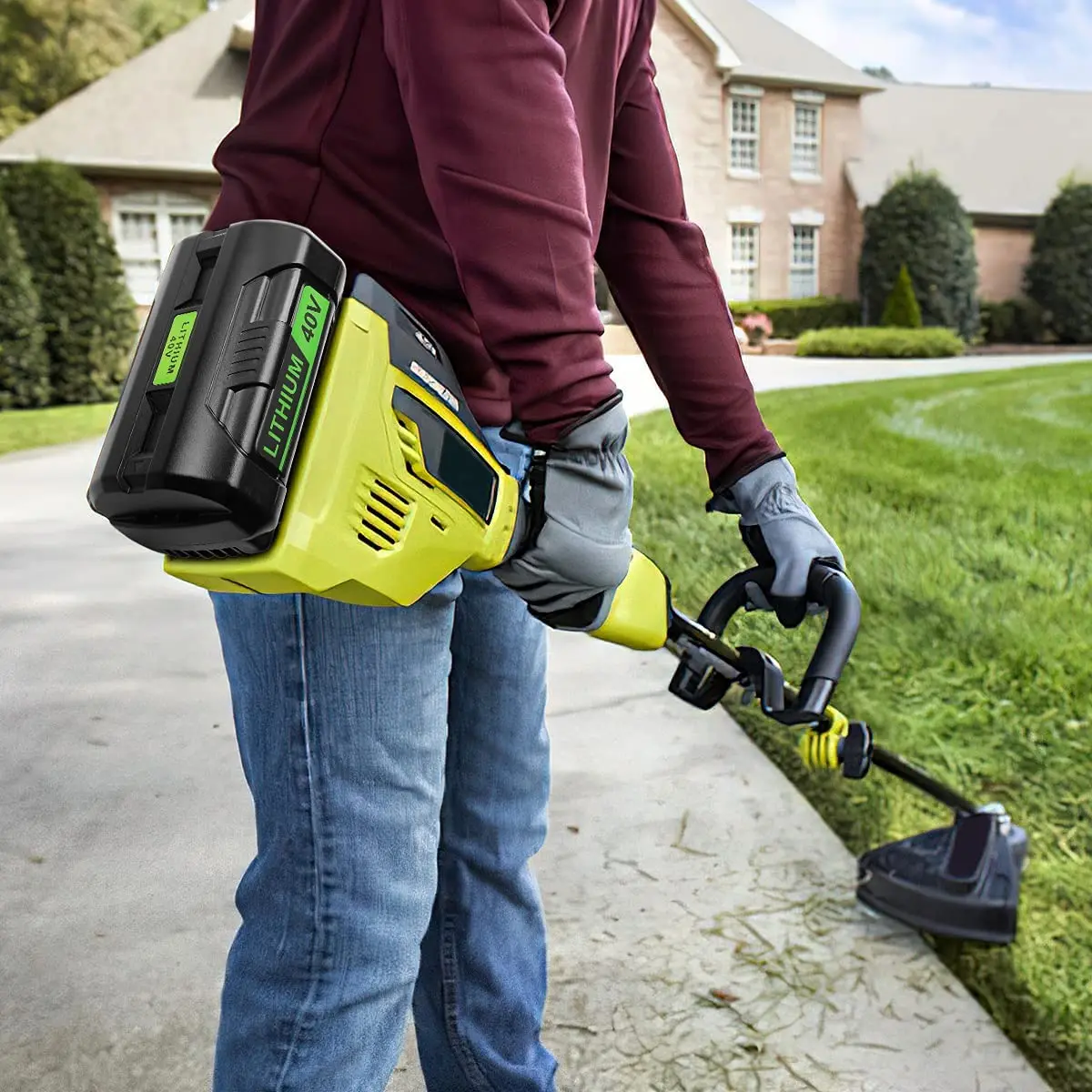 40V 6.0Ah Li-Ion Battery & Charger สำหรับ Ryobi OP4040 OP4026 OP4030 OP4050 OP4060A OP40201 OP40301คอลเลกชันไร้สายเครื่องมือ