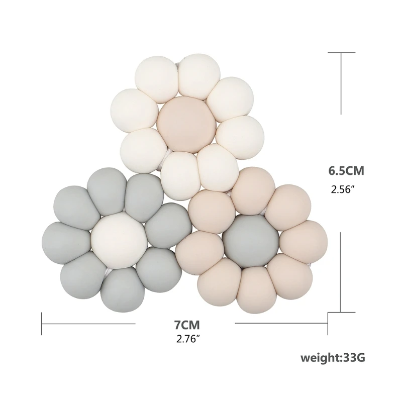 Perline in Silicone per uso alimentare massaggiagengive a forma di fiore giocattoli per dentizione molare appena nati gomma per roditori sollievo