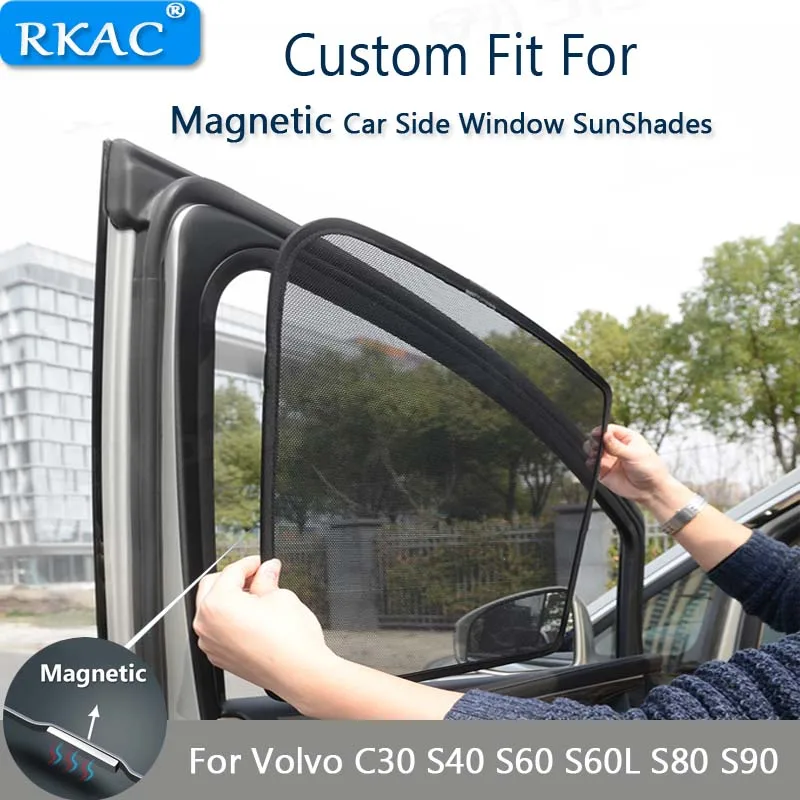 Magnetic Car Sun Shade UV Protection Car Curtain Side Windows Sun Visor Shield Sunshade Mesh For Volvo C30 S40 S60 S60L S80 S90