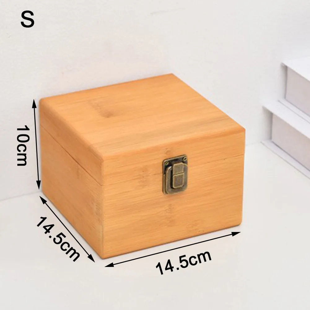 1 Pcs  S / M / L Wooden Jewelry Storage Box Pine Rectangular Flip Solid Wood Gift Box Handmade Craft Case Home Storage Tools