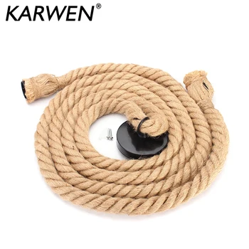 קנבוס חבל תליון מנורת בסיס E27 3M 2M 1M בציר לופט תעשייתי רטרו תליית 85-265V אדיסון ST64 G95 תליון אור