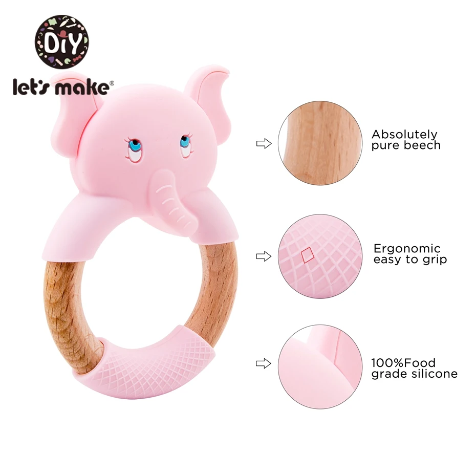 1pc 아기 장난감을 만들자 실리콘 아기 Teether 너도밤 나무 나무 반지 손 Teething 딸랑이 뮤지컬 씹는 놀이 체육관 몬테소리 유모차