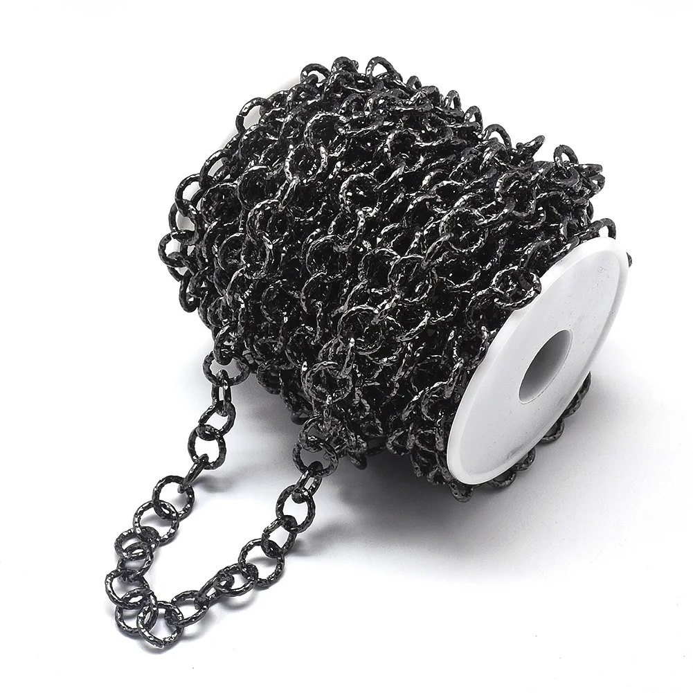 10m/roll Aluminium Textured Chains Rolo Link Twist Chain For Bracelet Necklace DIY Jewelry Findings Making Accessories