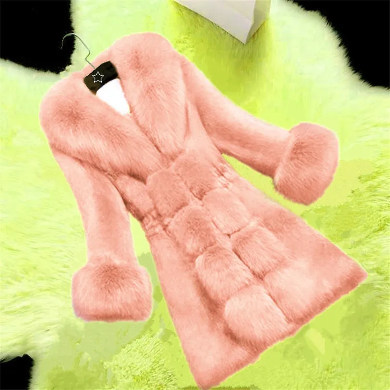 Women Teddy Coat wool fur furAutumn Winter Plush Turndown Collar Button Jacket Thicken Wool Blend Warm Kawaii Outwear Fashio