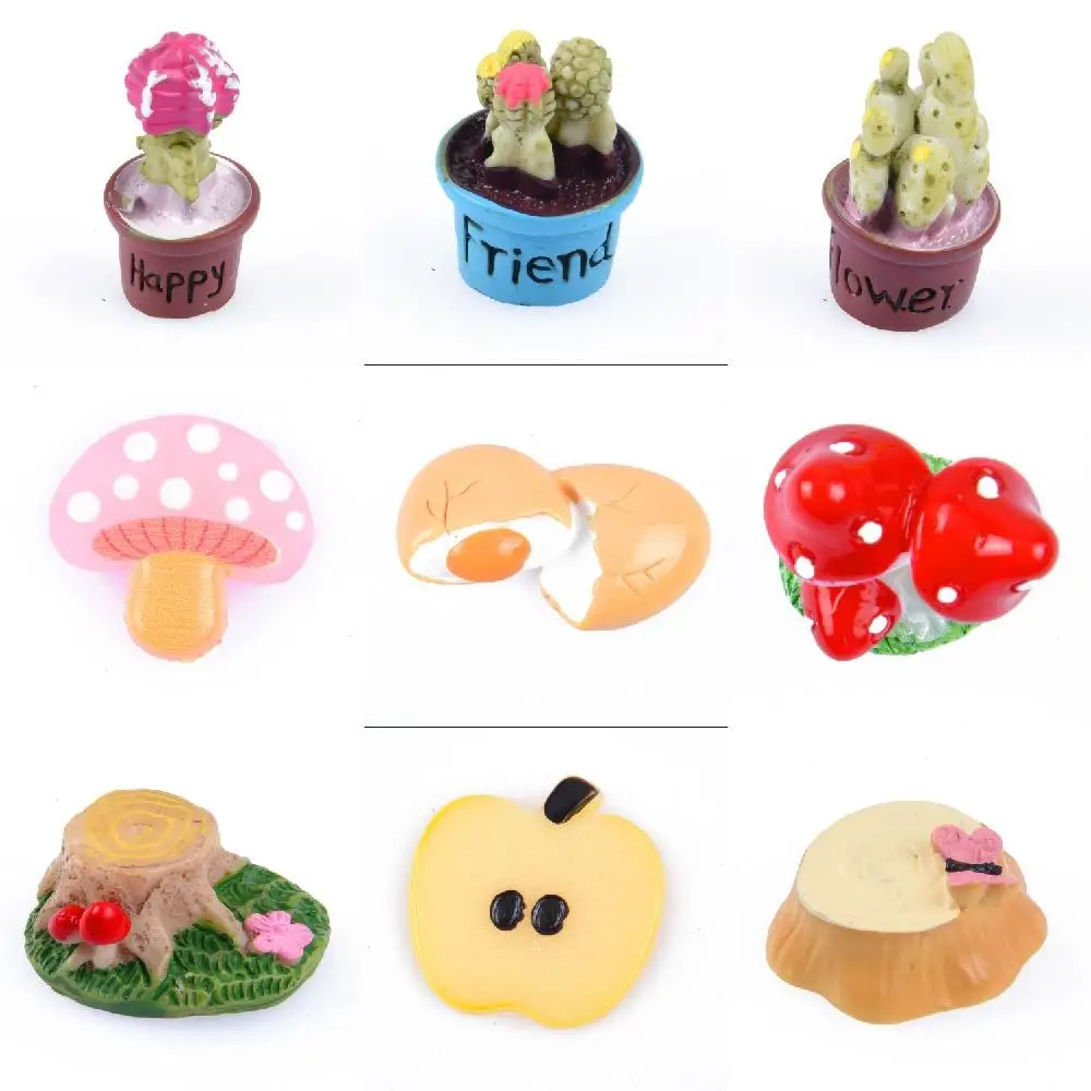 Hot Selling 1 Pcs Resin Shoe Charms Flower Potted Plants Decorations Green LOVE Tree Cactus Bracelet Accessories Bear Cake