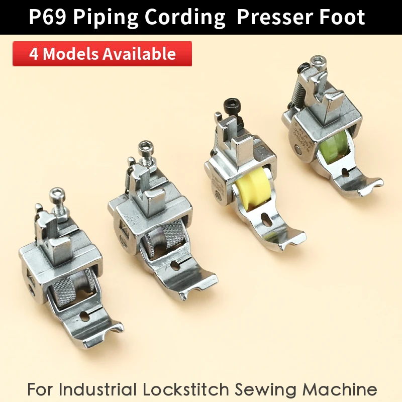 P69 Roller Presser Foot Left Right Hinged Piping Cording Feet 36069RH LH Sewing Accessories Fit Single Needle Lockstitch Machine