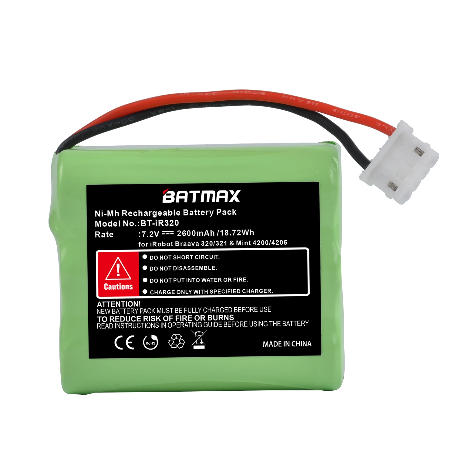 Batmax Battery for iRobot Braava 320 & 321 Mint 4200 Mint 4205  2600mAh Ni-MH Replacement Battery