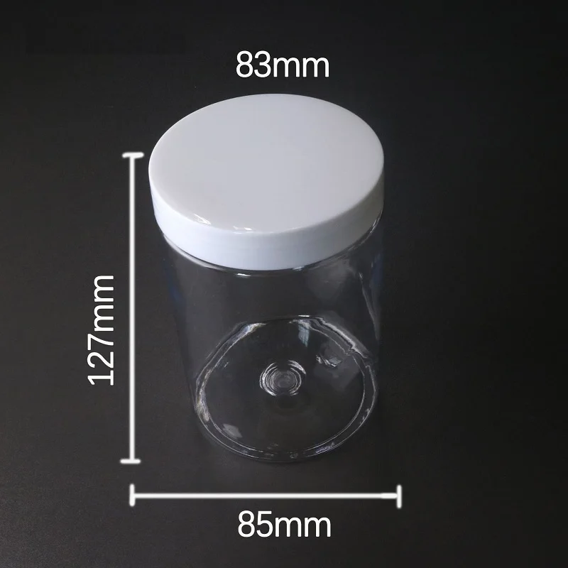 15pcs Empty 600ML 83 Mouth Plastic Cream Jar Brown Lid Refillable Packaging Food Tea Storage Box Custom Facial Mask Jar Makeup