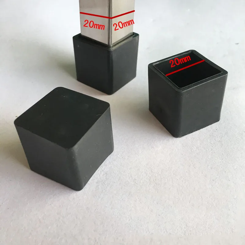 4Pcs ยางหมวกตารางฟุตสีดำ Furniture โต๊ะเก้าอี้ Protector รอบ/สแควร์/สี่เหลี่ยมผืนผ้า/รูปไข่
