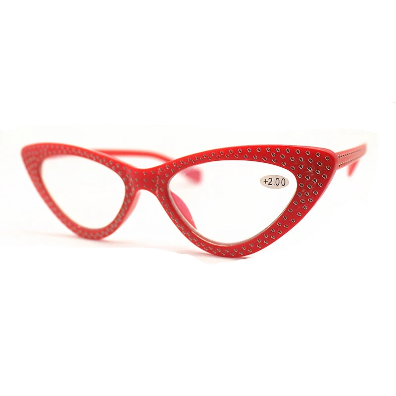 Women Fashion Diamond Cat Eye Reading Glasses magnifier Female Red Black Presbyopia Spectacles Hyperopia Eyeglasses +1.0~+3.5 L3 image 3