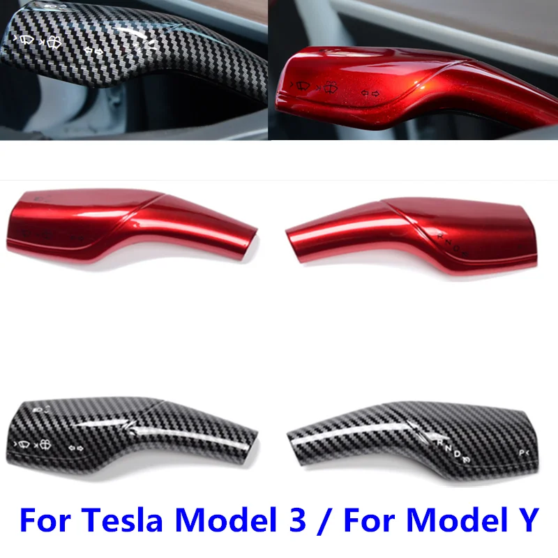 

For Tesla Model 3 2017- 2020 For Model Y ABS Wiper Shift Trim Accessories Steering Wheel Shift Paddle Protection Interior Cover