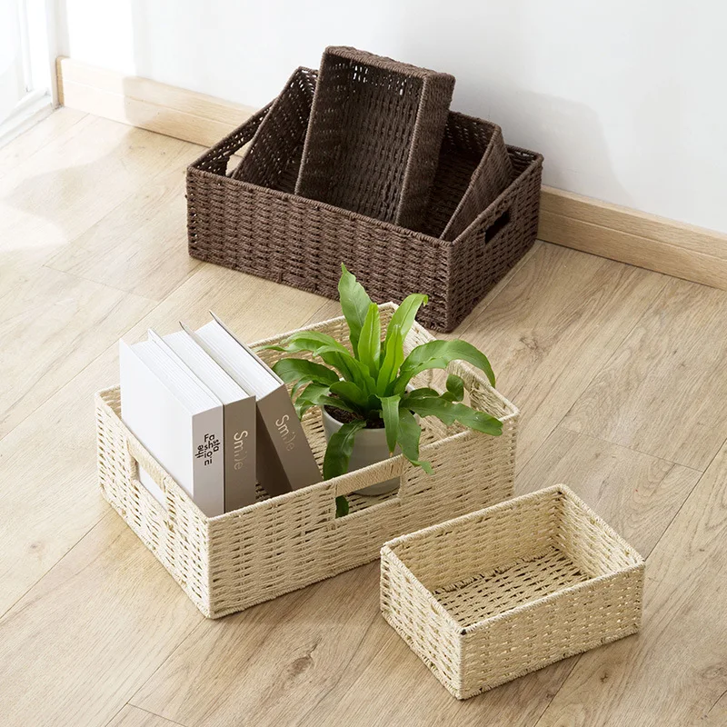 Woven storage basket bag sundries  box container  home desktop    WF801246