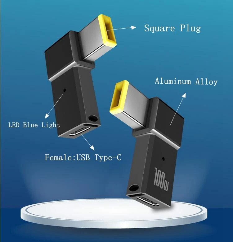 Convertitore di spina Spoof PD da 100W tipo C femmina a 7.4x5.0mm 4.5x3.0mm 5.5x2.5mm connettore Jack di uscita cc per Laptop maschio