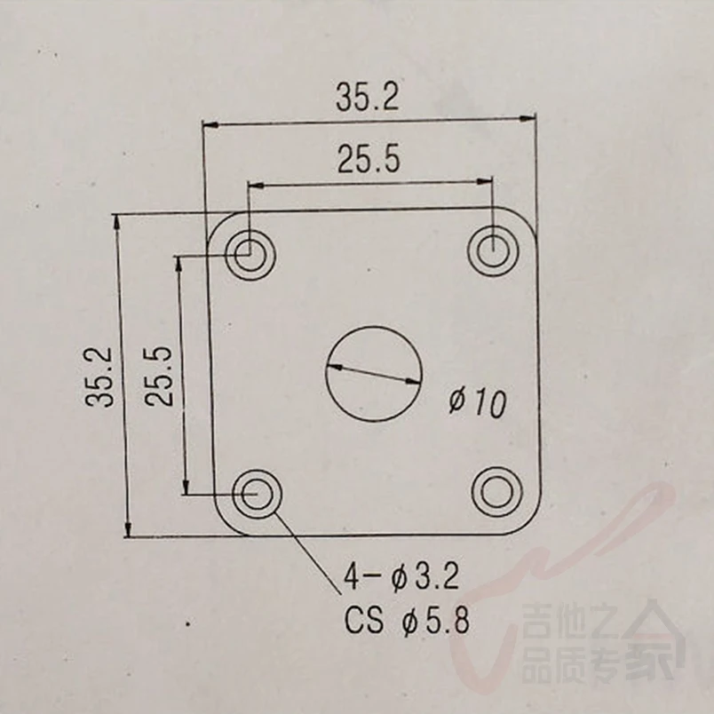 1 Piece  Square Flat  Metal Jack Plate for Les Paul Electric Guitar Bass with Screw