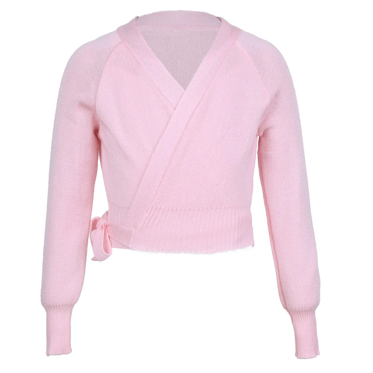 Chaqueta de leotardo de Ballet para niña, suéter de baile de manga larga con cuello en V, abrigo superior, ropa de Ballet envolvente, Otoño e